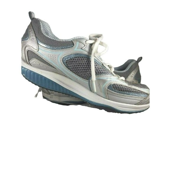 Womens Skechers Shape Ups 12320 Blue Silver Lace Size 9 Athletic Training Shoes - Picture 4 of 8